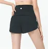 Lu Women Sports Yoga Shorts ملابس عالية من الخصر الرياضة التمارين الرياضية التهاب اللياقة البدنية ارتداء بنطلون قصير الفتيات يديرن مرونة مع بطانة داخلية LU5188