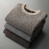 Męskie swetry przybycia Wysokiej jakości zimowa podwójna linia zagęszczona mężczyzn Pure Cashmere Jacquard Dopasowanie pullover Sweter rozmiar 2xl