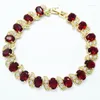 Link Bracelets Style Style Red Design Branco de cor branca para mulheres Presente de jóias de pedra de ouro