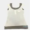 2023-Womenタンクトップデザイナートップアップリケニットベストノースリーブ通気性ニットコントラストカラープルオーバースポーツトップティーアウトドアシングレットニットTシャツ3色