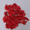 Decorative Flowers 100Pcs Artificial Flower Simulation White Cherry Blossom Branch Drifting Snow Gypsophila Bouquet For Wedding DIY