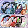 Наушники сотового телефона Genshin Dammak Headphone Xiao Cosplay Prop Nirkabel 2 In1 Bluetooth Hearset Permainan Karakter Dengan Mikrofon Lencana 230517