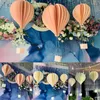 Dekoratif çiçekler şık yüksek kaliteli inci kağıt hava balonu düğün doğum günü sahne düzeni tavan aşaması üç boyutlu