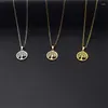 Pendant Necklaces Europe And The United States Stainless Steel Circular Hollow Out Wishing Tree Necklace Wisdom Ornaments