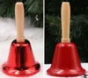 Julhandklocka Santa Claus Jingle Bells Gold Silver School Handbell Restaurant Ring Bell Service Supplies Xmas Decoration