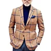 Herenpakken Men Jacket 2023 Plaid Leisure Trend Pak Coat Fashion Blazer voor herfst Smart Casual Mens Blazers