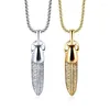 Chaînes 2023 Vintage plume titane acier collier hommes bijoux en acier inoxydable pendentif Hip Hop Punk Style chaîne accessoires