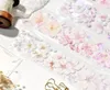Geschenkwikkeling Vintage Wit Pink Sakura Bloemen Washi Pet Tape voor kaart maken Decoratie Diy Scrapbooking Plan Stickers