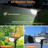 Estoque em luzes solares dos EUA com luzes com spike 14led walkway spotlight small halllight highlight movido solar luzes de jardim led para jardim pátio lâmpada de parede de quintal