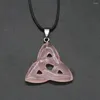 Pendant Necklaces Natural Stone Necklace Triangle Irish Celtic Knot Crystal Agates Charms Accessories For DIY Making Jewelry