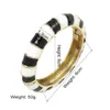 Bangle Bohemia Bamboo Multicolor Oil-spot Glaze Cuff Bracelets For Women Statement Metal Chunky Fashion Charm Jewelry UKEN