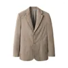 Herrdräkter Corduroy Lounge Suit Men's 2023 Autumn and Winter Retro Slim English Coat