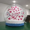 2021 Jul snöklot för evenemang Anpassad bakgrund Beklöst uppblåsbar Snow Globe Photo Booth med Pump Christmas Yard Clear Bubble