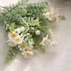 Dekorativa blommor 2st konstgjorda frostade fält Daisy Grass Flower Bush Simulation Wholesale Garden Wedding Home Decor