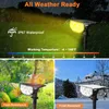 Solarstrahler für den Außenbereich, 2-in-1-Solarstrahler für den Außenbereich, wasserdicht IP67, 14 warmweiße LEDs für die Landschaftsgestaltung, für Hof, Garten, Pool, Terrasse, Auffahrt, Gehweg