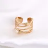 Anéis de casamento Fysara 316L Anel de aço inoxidável Anel feminino de estilo europeu de estilo geométrico da mulher à prova de água para mulheres