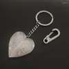 Keychains 1 st Big Daisy Heart Rostfritt stål Flower 40mm Locket Keychain DIY Key Chains Valentines Day Gift Making Tillbehör