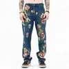 Heren jeans enkeleq bloemen graffiti jaens high street malee vintage gepersonaliseerde y2k denim broek recht casual 24b2525 230516