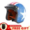 Casques de moto BLD Classic Vintage Open Face Helmet Cafe Racer Retro Scooter Moto Riding Jet 3/4 Casco Moto DOT Approved