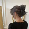ヘアクリップbarrettes韓国甘いメッシュチュール女性用ビッグボウヘアクロークリップ
