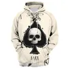 Sweats à capuche pour hommes Poker drôle impression 3D sweat à capuche pour hommes printemps/automne décontracté Style de rue lâche rétro sweat pull mode