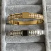 Gold Silber Farben Frauen Designer Armreifen Vergoldet Luxus Brief Paar Armbänder mit Diamanten