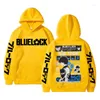 Erkek Hoodies Anime Anime Mavi Kilit Tees Isagi Yoichi Grafik Hoodie Erkekler Manga Gevşek Harajuku Street Giyim Erkekler Kadın Günlük Büyük Boy