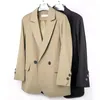 Small Suit Women Coat Spring and Autumn Korea Japan Trend Solid Color Casual Top Short Fit Double breasted Long Sleeve Overcoat