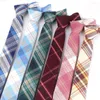 Bow Ties Cotton Plaid For Men Women Casual Purple Groom Necktie Wedding Party Boys Girls SuitsTie Skinny Gravatas