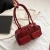 الأكياس المسائية tas bahu retro saku ganda kulit pu belanja mode perancang الصلبة ketiak kasual kasual dompet wanita portabel 230517