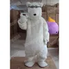 Halloween blanc ours polaire mascotte Costume simulation de performance dessin animé thème personnage adultes taille noël publicité extérieure tenue costume