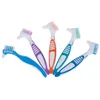 Brosse à dents brosse de nettoyage de prothèse dentaire poils manche en caoutchouc ergonomique multicouche fausses dents outil de soin buccal 230517