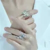 Anelli a grappolo S925 Sterling Silver Fashion Esagerata Texture Nicchia Design Liquid Butterfly Ring Jewelry