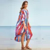 Femme Long Dress Concobres com estampa de praia Kaftan Snakes Snakes Swimsuit