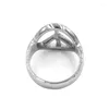 Fedi nuziali Fashion Peace Ring Jewelry Classic Silver Color World Sign Biker Men Women Wholesale