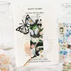 Gift Wrap Vintage Butterfly Floral Collage Hand Ledger Decorative 10 PCS Stickers Craft DIY Handmade Scrapbooking Supplies