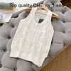 2023 Dizel Tasarımcı Lüks Kaliteli Mektup Hollow Jacquard Örgü Tank Fashion F Sleeless Camisole Top11