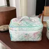 Cosmetic Bags Cases Quilted Big Cosmetic Box Portable Travel Toiletry Storage Case Cotton Fabric Make Up Bag Organizer Necesserie Pouch Beauty Cases 230516