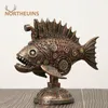 Objetos decorativos Figuras resin retro steampunk paturg paturg ikan hitam paus klasik Amerika kerajinan rumah ruang tamu kantor dekorasi akseSori 230517