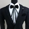 Laço amarra britânica Toalha de bolso britânica Conjunto de toalhas masculina Banqueto de casamento Acessórios para camisa de terno