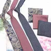 Bow Ties Mens Tie Cravat Set Jacquard Plaid For Men Gift Randig Neck Wedding Casaual Suits Skinny Slips Skjorttillbehör