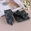 Bow Ties Ties Zestawy męskie kropki kwiatowy hanky bowtie 6cm niebieski kaset kieszonkowy plac dla mężczyzn garnitury przyjęcia weselne