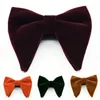 Bow Ties Men's Tie Velvet Double Layer Big Wine Red Personality Fashion Horn Style
