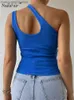 Damen Tanks Camis Nadafair Ribber Sexy Cut Out Crop Top Grün Casual Frauen Tank Solide Gestrickte Dünne Rückenfreie Weste Schulterfrei Weiß Sommer Tops T230517