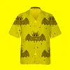 Casual shirts voor heren Jumeast 3D horror vleermuizen pompoen geprint Halloween Hawaiian Vintage Shirt Men Korte mouw Street Fashion Clothingmen's