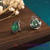 Dangle Boucles D'oreilles Vert Jade 925 Argent Naturel Femmes Amulettes De Luxe Chinois Bijoux Designer Talismans Charmes Cadeau Accessoires Pierre