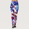 Active Pants Ladies' Fourth Of July Leggings sportivi stampati Yoga Flare per donna Cotone