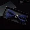 Bow Ties RbocoMen's Tuxedo Metal Crystal Tie Black Grey Blue Red Groom Bowties For Men Women Wedding Party Accessories No Box