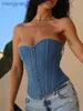 Kvinnors tankar Camis Rapwriter Sexig delad Axless Tube Topp Summer Backless Skinny Tunic Y2K Women Corset Eesthetic Crop Top Chic Fashion Clothes T230517