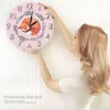 Wall Clocks Sleeping With Floral Numbers Large Acrylic Hanging Clock Flower Numerals Pink Background Nordic Fashion Watch